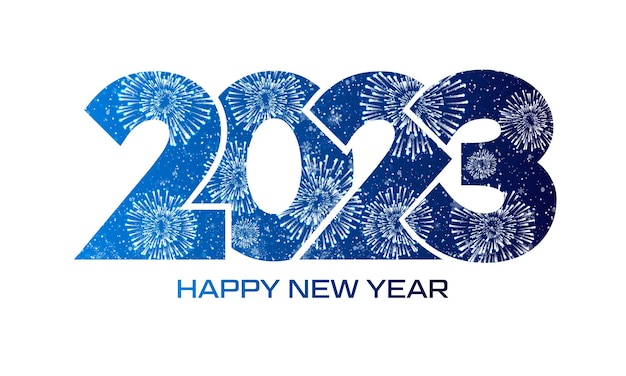 Feliz año nuevo 2023 diseño de texto