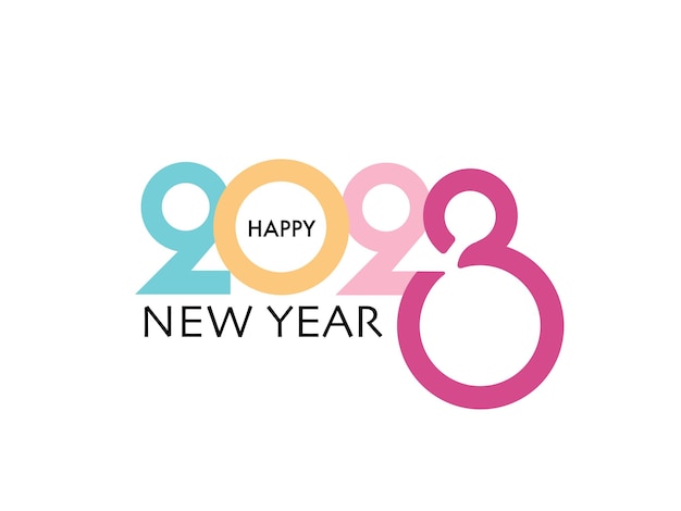 Feliz año nuevo 2023 diseño de texto