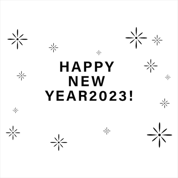 Feliz año nuevo 2023 diseño de tipografía de texto y elegante decoración navideña 2023