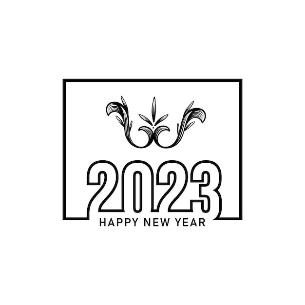 Feliz año nuevo 2023 diseño de tipografía de texto y elegante decoración navideña 2023