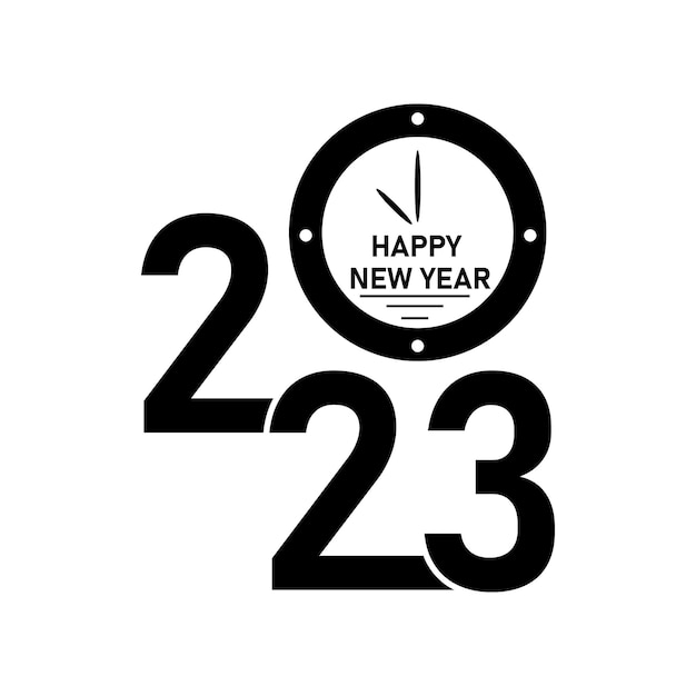 Feliz año nuevo 2023 diseño de tipografía de texto y elegante decoración navideña 2023