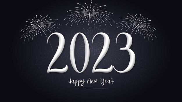 feliz año nuevo 2023 diseño de tipografía de texto