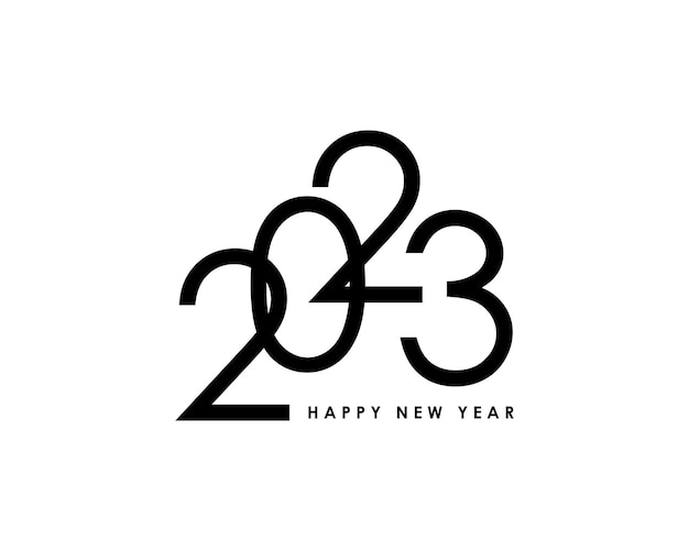 feliz año nuevo 2023 diseño de tipografía de texto