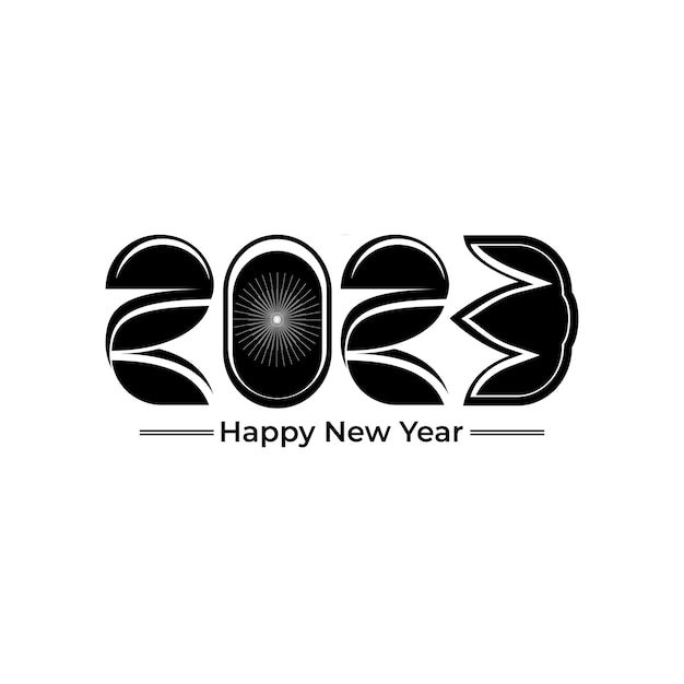 Vector feliz año nuevo 2023 diseño de tipografía de texto