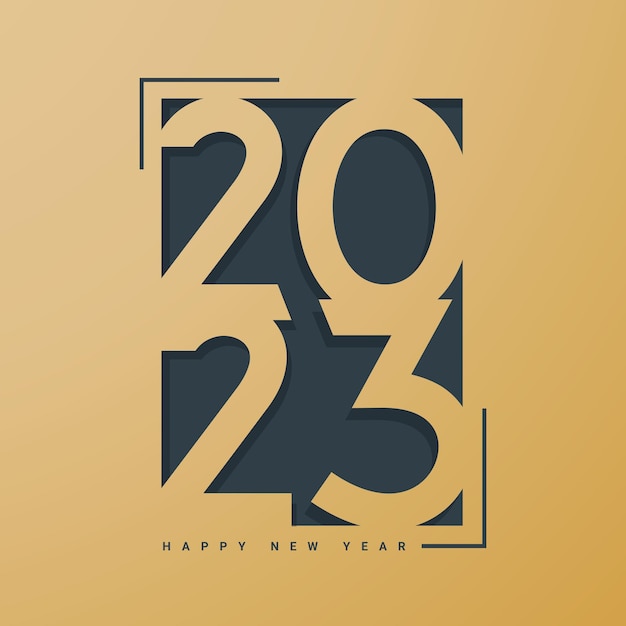 Vector feliz año nuevo 2023 diseño de tipografía