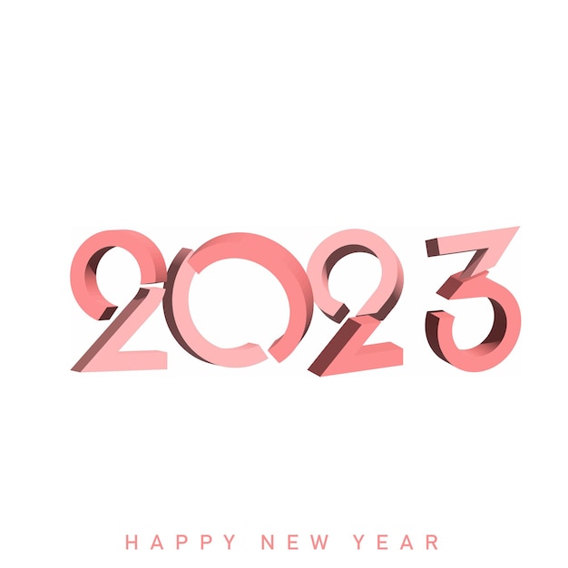 Feliz año nuevo 2023 Diseños de tipografía de texto 3d Vector