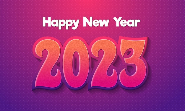 Feliz año nuevo 2023 efecto de texto 3D