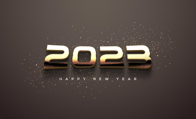 Feliz año nuevo 2023 con elegantes números delgados