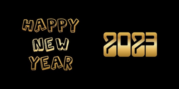 feliz año nuevo 2023, evento feliz año nuevo, fuente de año nuevo, ilustración vectorial.