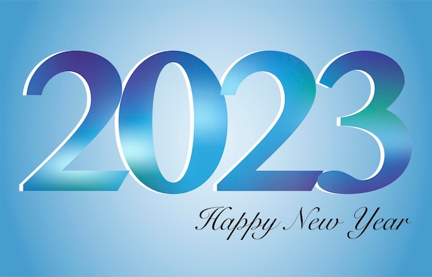 Feliz año nuevo 2023 feliz tarjeta de felicitación de vacaciones