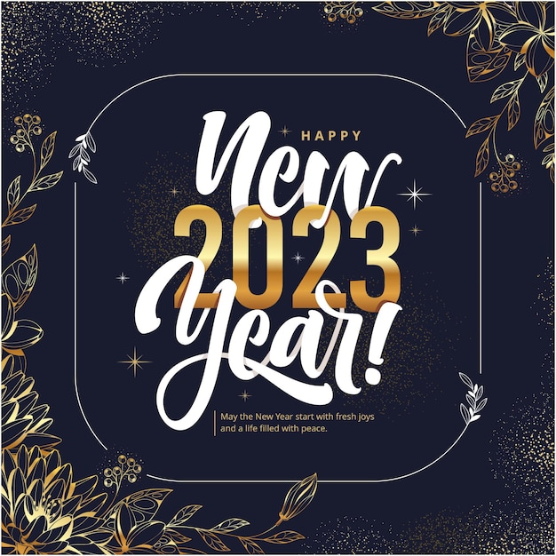 Vector feliz año nuevo 2023 fondo de letras