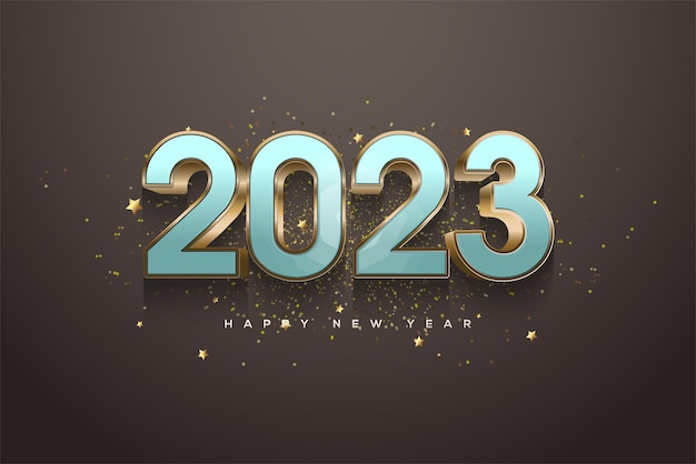 Feliz año nuevo 2023 fondo de lujo con números elegantes