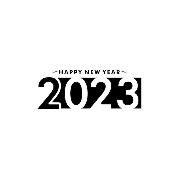 Vector feliz año nuevo 2023 logo vector