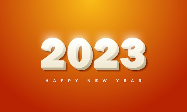 feliz año nuevo 2023 con números 3d metálicos