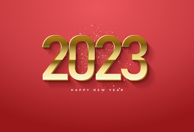 feliz año nuevo 2023 con números de combinación de colores.