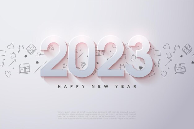 feliz año nuevo 2023 con números elegantes.