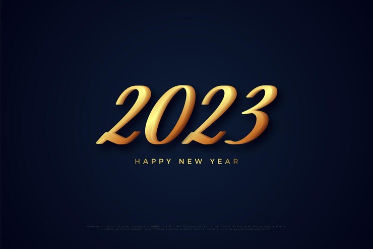 Vector feliz año nuevo 2023 con números simples