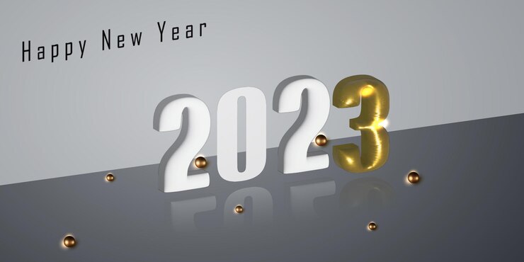 Vector feliz año nuevo 2023 patrón de diseño de tipografía de texto