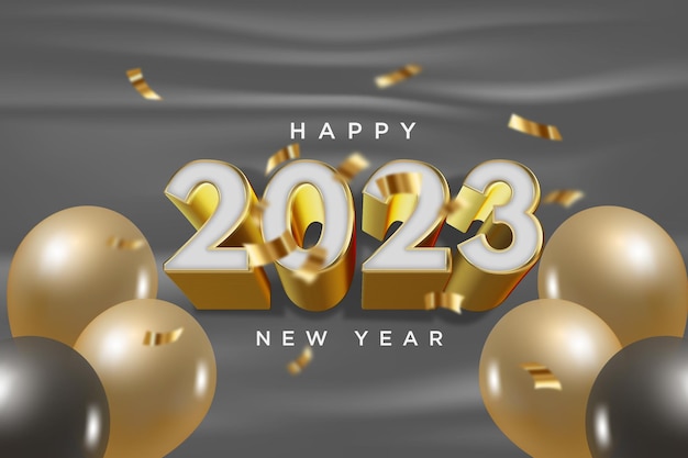 Feliz año nuevo 2023 plantilla de efecto de texto editable