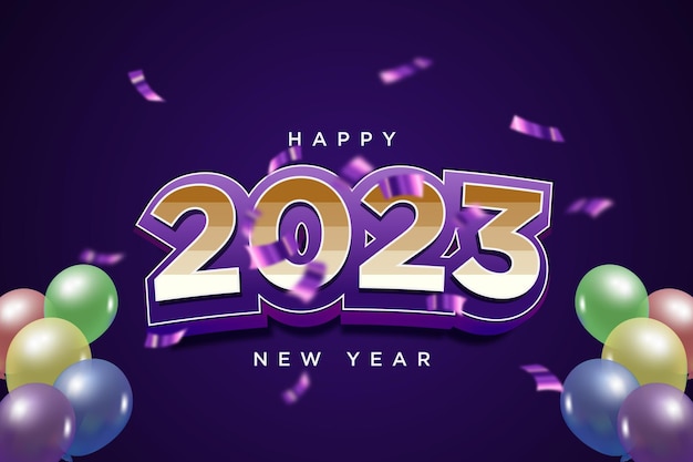 Feliz año nuevo 2023 plantilla de efecto de texto editable