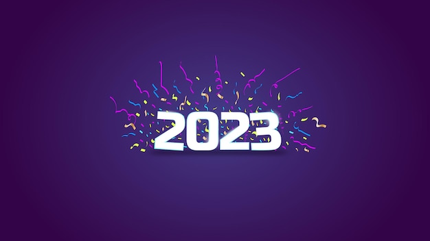 Feliz año nuevo 2023 plantilla de fondo de celebración de evento anual para promoción