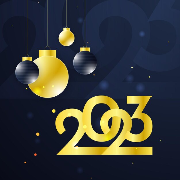 Feliz año nuevo 2023 plantilla de redes sociales y diseño de tarjetas de felicitación