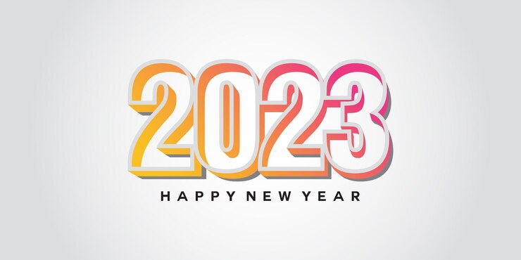 Vector feliz año nuevo 2023 plantilla de vector de diseño de tipografía de texto
