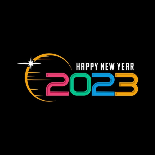 Feliz año nuevo 2023 plantilla vectorial