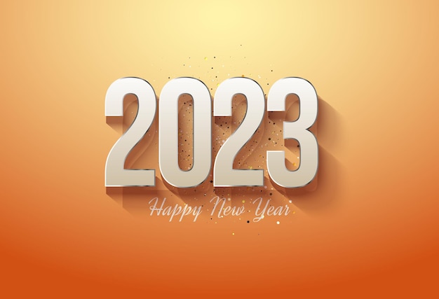 Feliz año nuevo 2023 con sombra larga.