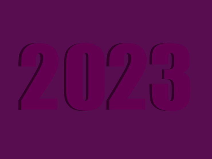 feliz año nuevo 2023 sombra números tipografía