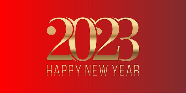 Feliz año nuevo 2023 tema de número de color dorado