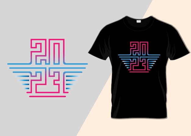 Feliz año nuevo 2023 Tipografía Diseño de camiseta