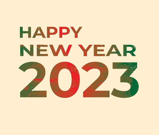 Feliz año nuevo 2023 Tipografía Vector Ilustración Fondo Textos Diseño