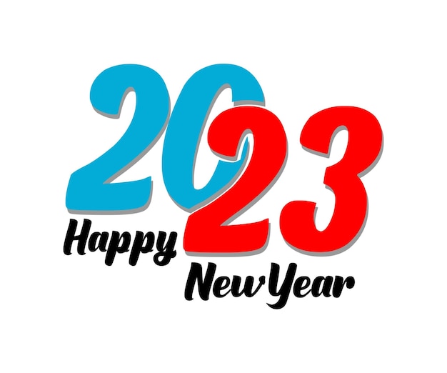 feliz año nuevo 2023 vector, diseño de logotipo de año nuevo 2023, también se puede usar para tarjetas de felicitación