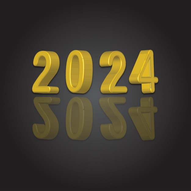 Feliz año nuevo 2024 3d moderno fondo de diseño minimalista