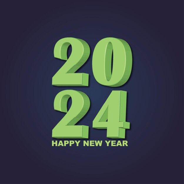 Feliz año nuevo 2024 3d moderno fondo mínimo