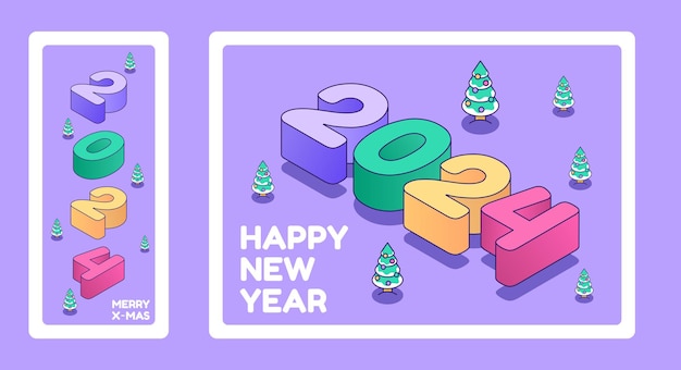 Feliz Año Nuevo 2024 Árbol de Navidad en lindo estilo minimalista Concepto creativo para portada de volante de banner página web de diseño de redes sociales Concepto de ilustración vectorial