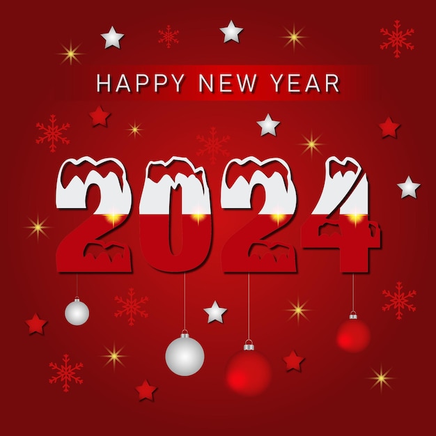 Feliz año nuevo 2024 Banner de Feliz año nuevo Ilustración vectorial de un Feliz año nuevo Feliz año nuevo