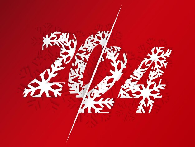 Feliz año nuevo 2024 para el banner de postales de plantilla de diseño