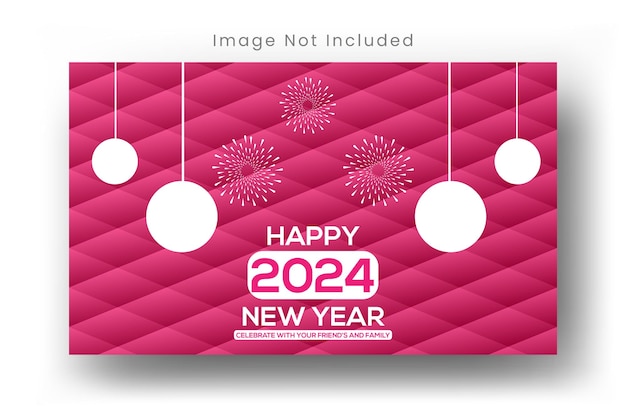 Vector feliz año nuevo 2024 banner web
