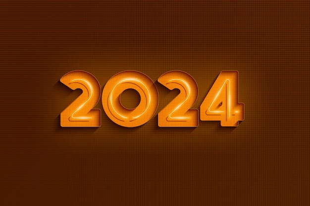 Feliz año nuevo 2024 decoración realista festiva Celebre la fiesta 2024