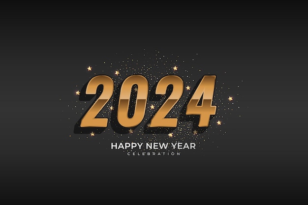 Feliz año nuevo 2024 decoración realista festiva Celebre la fiesta 2024