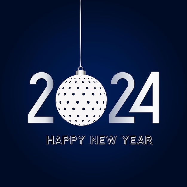 Feliz año nuevo 2024 diseño con coloridas ilustraciones de números truncados diseño vectorial premium para