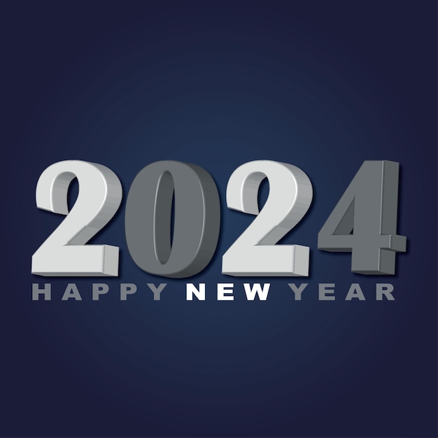 Feliz año nuevo 2024 diseño de fondo minimalista moderno en 3D