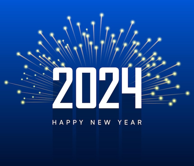 Vector feliz año nuevo 2024 diseño de fondo