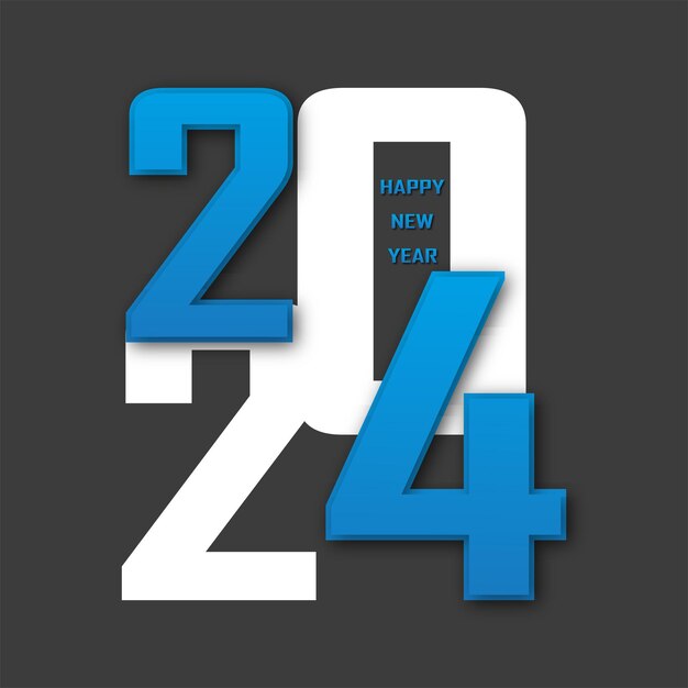 Feliz año nuevo 2024 diseño minimalista moderno