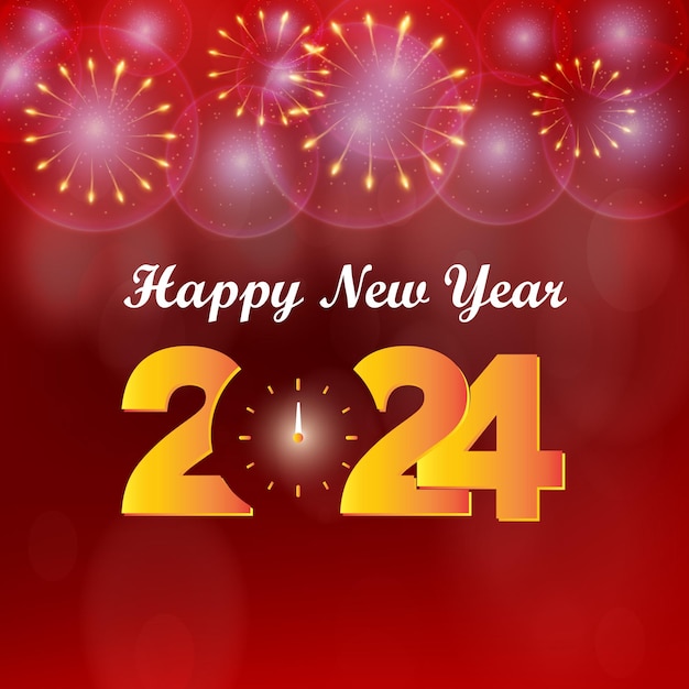 Feliz año nuevo 2024 Diseño de publicaciones