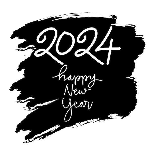 Feliz año nuevo 2024 diseño de texto feliz año nuevo 2024 ilustración vectorial