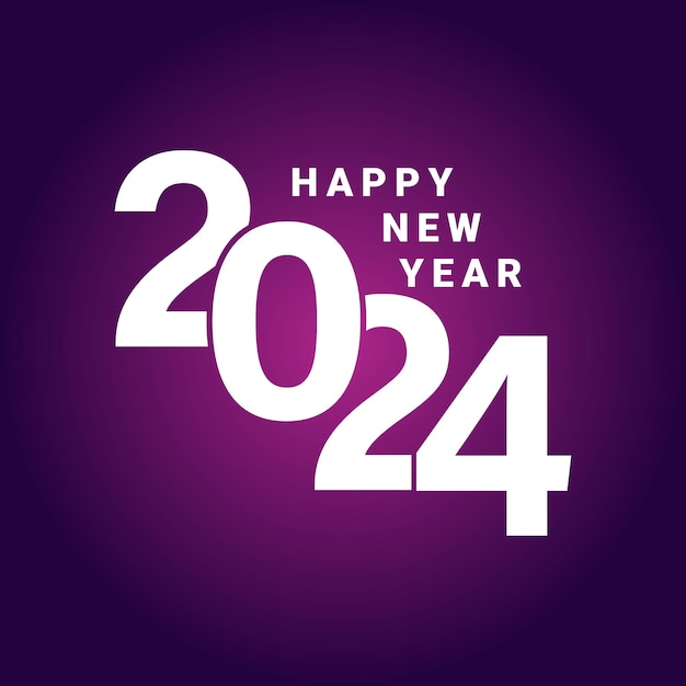 Feliz año nuevo 2024 diseño de tipografía de texto y decoración elegante de Navidad banner de año nuevo 2024