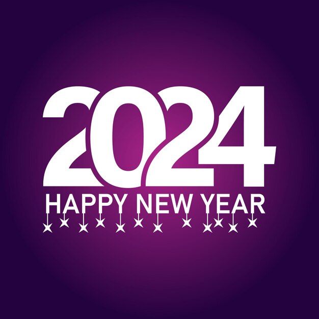 Feliz año nuevo 2024 diseño de tipografía de texto y decoración elegante de Navidad banner de año nuevo 2024